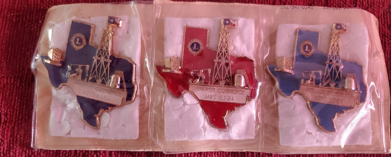 Lions Club Pins Texas Oil Well Pins (Very Rare)