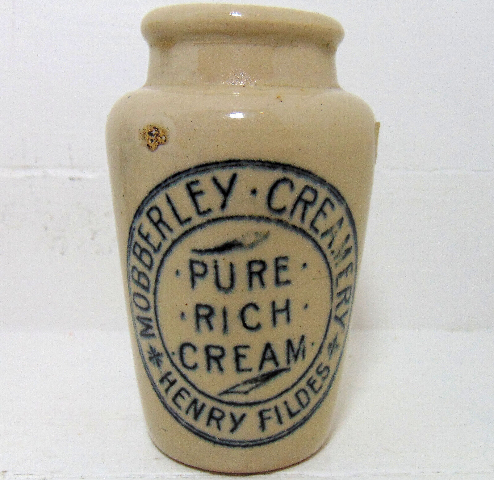 Henry Fildes of Mobberley Cheshire Pure Rich Cream Pot c1900\'s