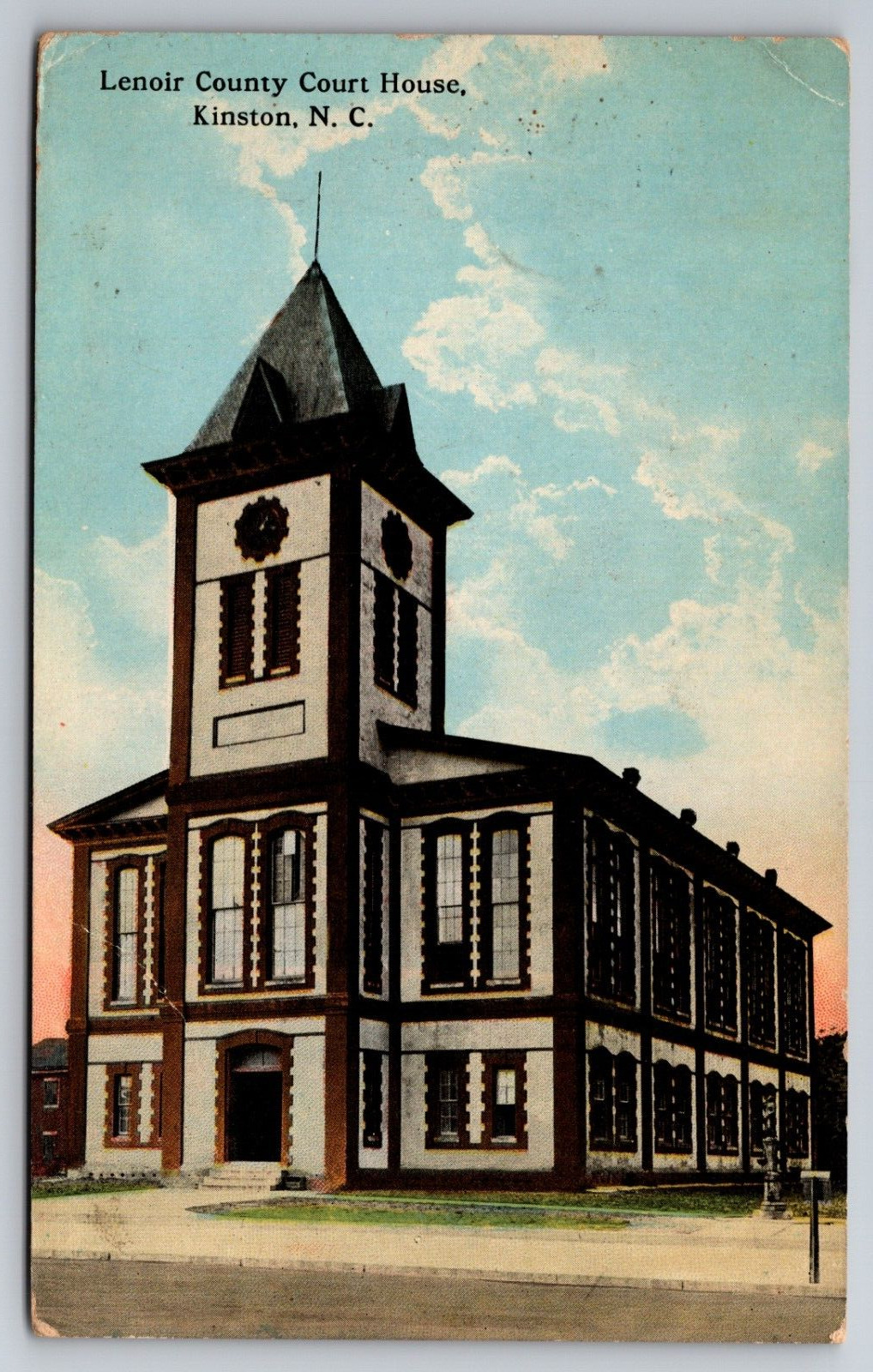 Lenoir County Court House Kinston North Carolina NC 1914 Postcard