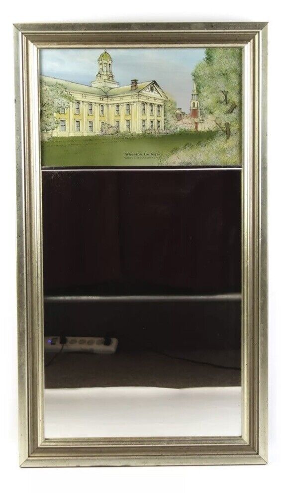 Framed Wheaton College Eglomise Designs Print Mirror Norton Massachusetts MA