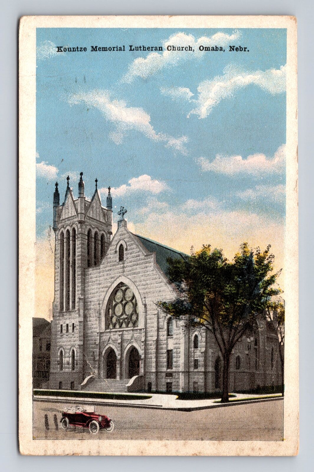 Omaha NE-Nebraska, Kountze Memorial Lutheran Church, Vintage Souvenir Postcard