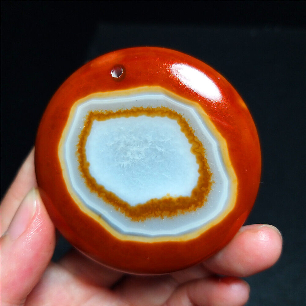 TOP 54G Natural Silk Banded Lace Agate Pendant Crystal Stone Madagascar ZZ250