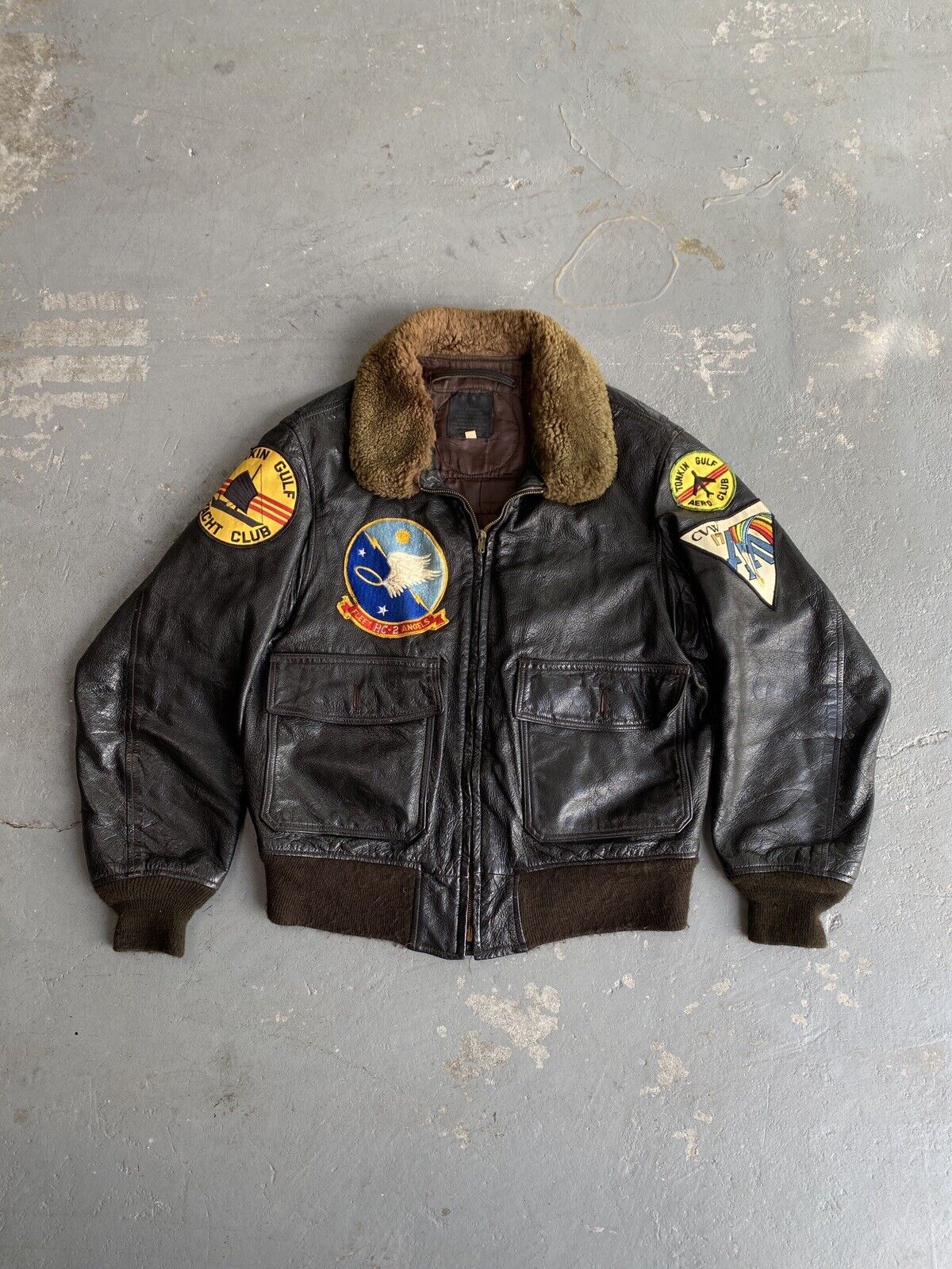 vintage us navy g-1 flight jacket By Spiewalk & Sons Size 42 L
