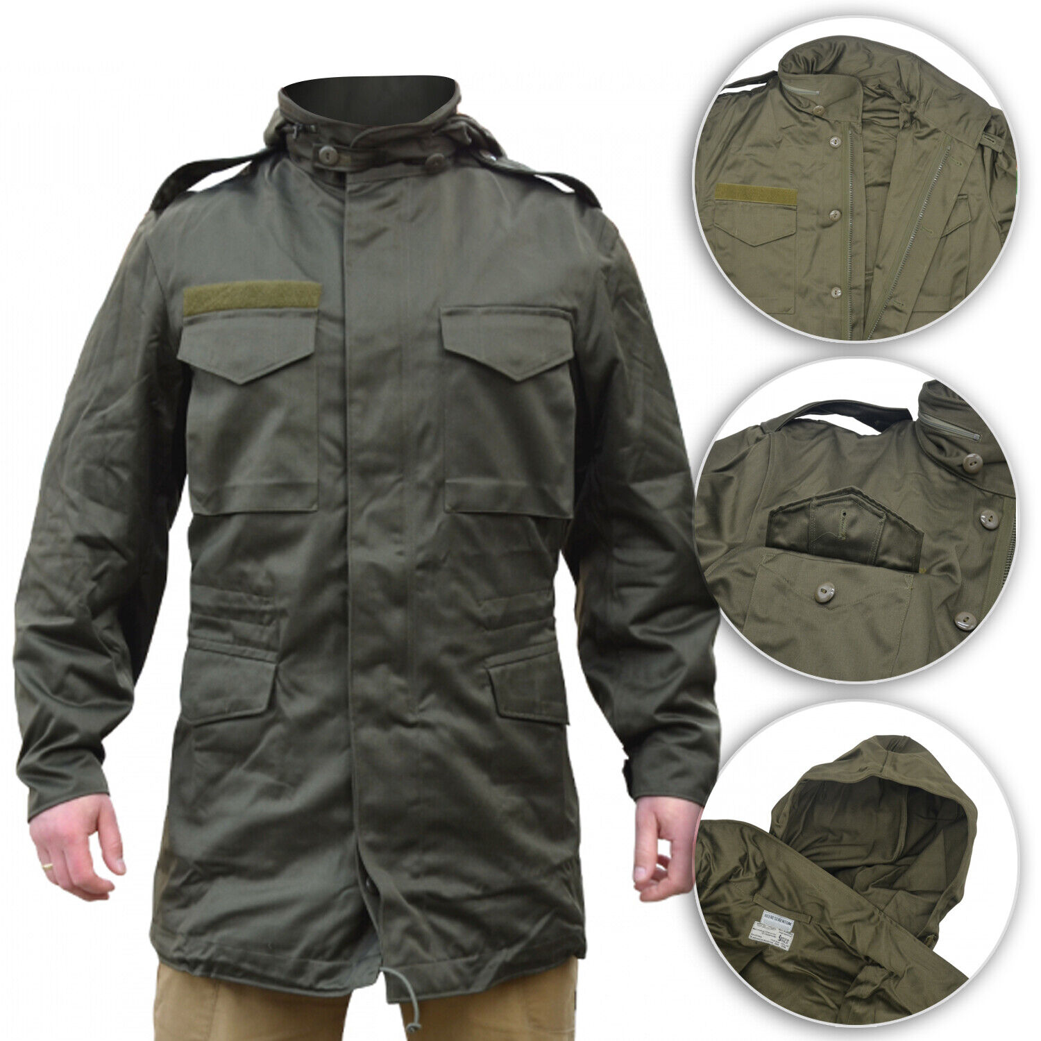 New Original Austrian Army Field Jacket M65 Parka Miliatary Parka Coat Olive OD