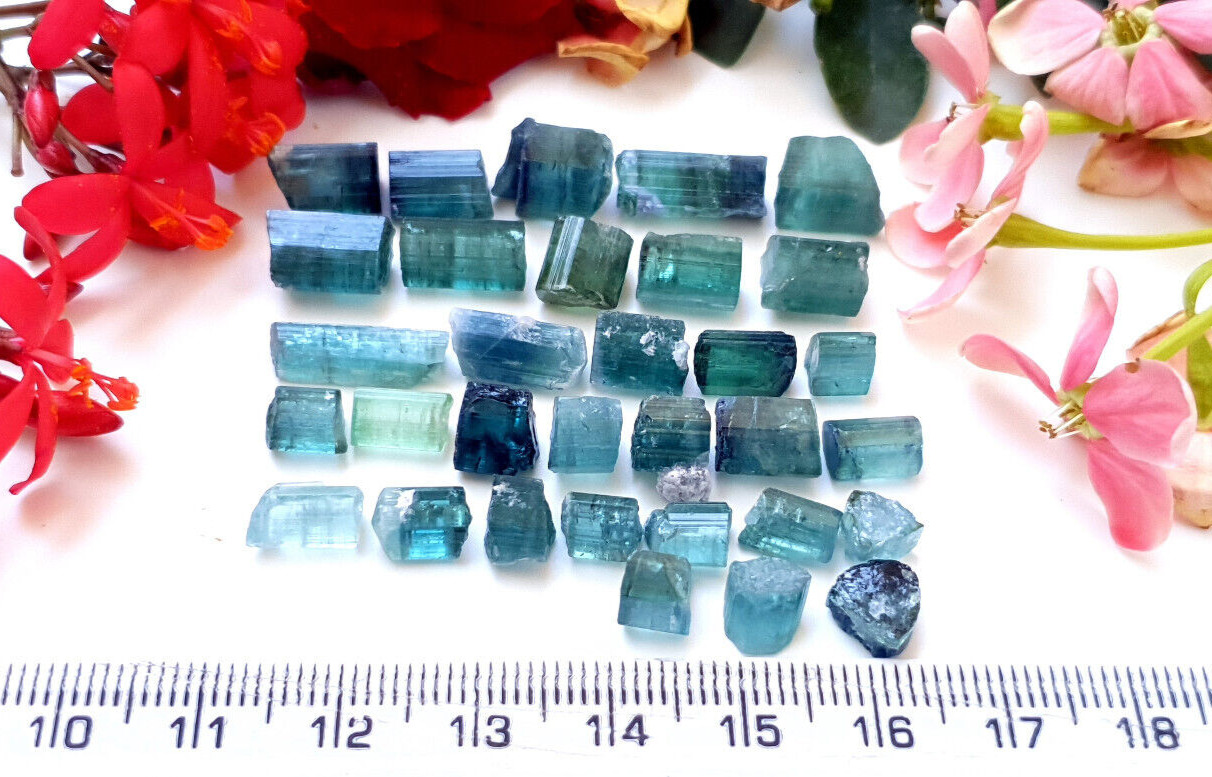86 Cts Beautiful Blue Color Tourmaline Rough Grade Good Quality Lot from Afghan