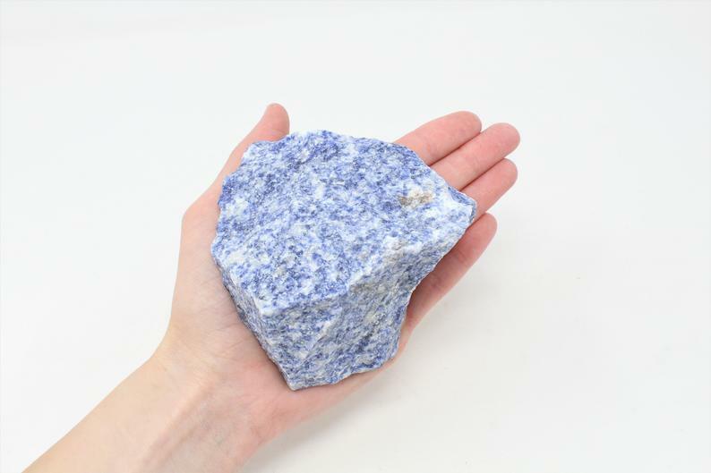 Blue Quartz XL Rough Raw Crystal Stone from Brazil - High Grade A Quality