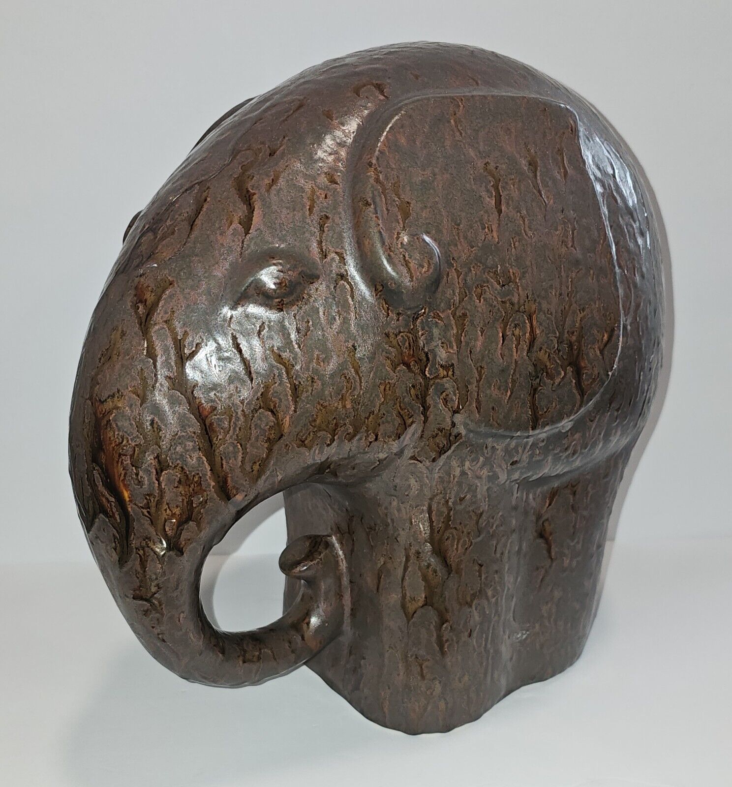 Vintage Ceramic Elephant Figurine Minimalist Sculpture