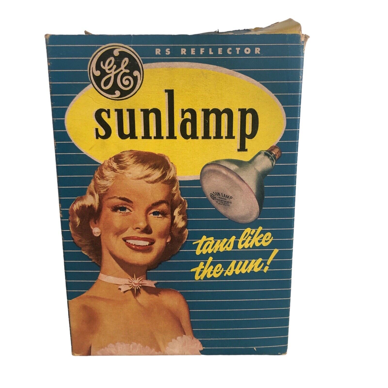 Vintage 1950s GE Sunlamp RS Reflector Sunlamp Replacement Bulb w/ Box