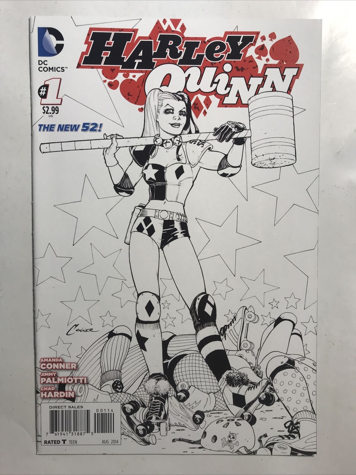 Harley Quinn #1 4th Printing NM B&W Amanda Conner Palmiotti Sketch Variant Cover