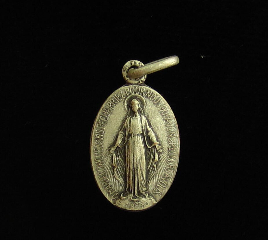 Vintage Mary Miraculous Medal Religious Holy Catholic Petite Medal Small Size