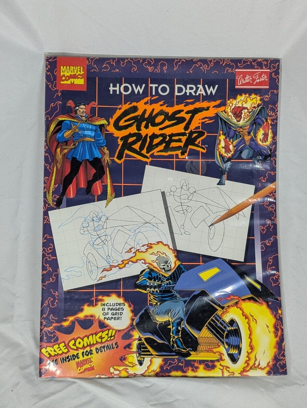 RARE Vintage Marvel Comics - 1996- How To Draw GHOST RIDER - Walter Foster