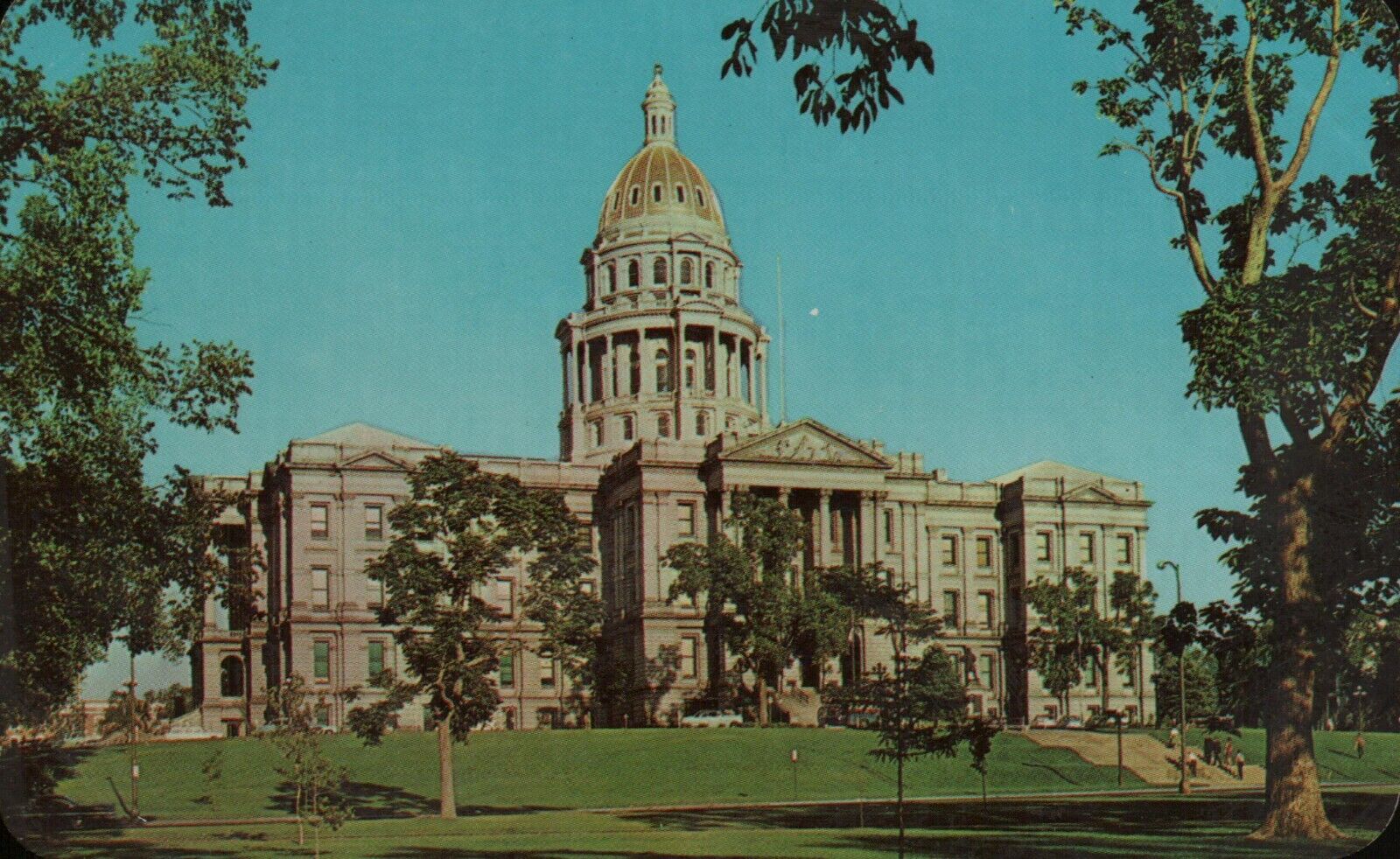  Vtg Postcard Colorado State Capitol Overlooking The Civic Center Denver Colo.