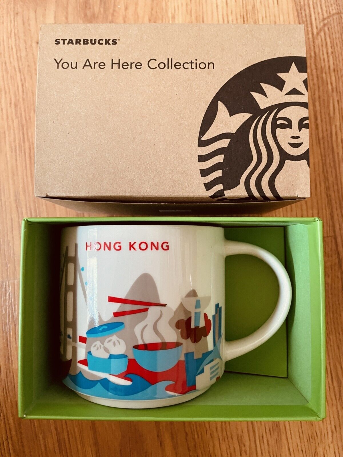 Starbucks HONG KONG 2013 You Are Here YAH 14 oz coffee mug AUTHENTIC NEW IN BOX