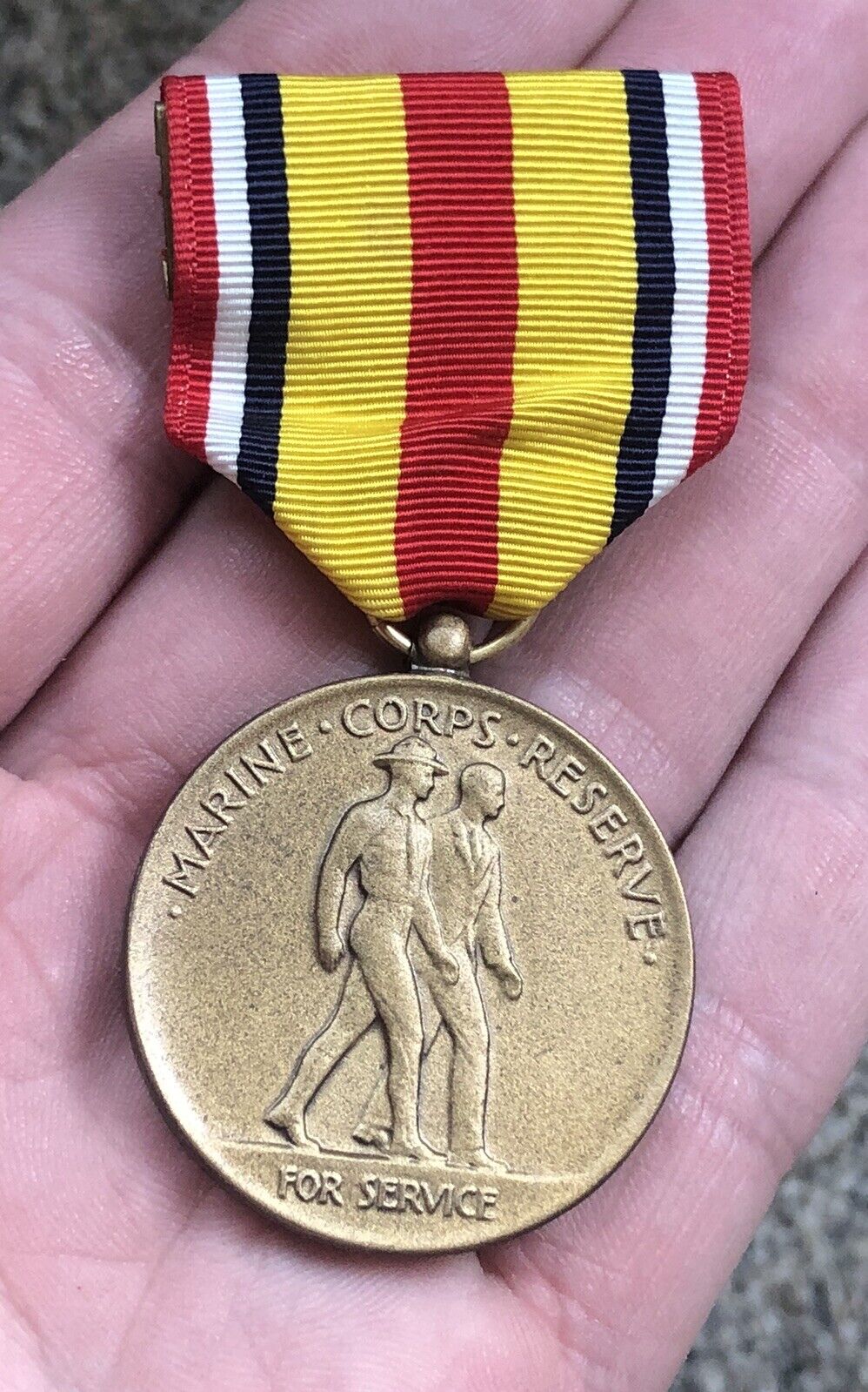 Vintage USMC Marine Corps Reserve Full-size Military Service Medal 