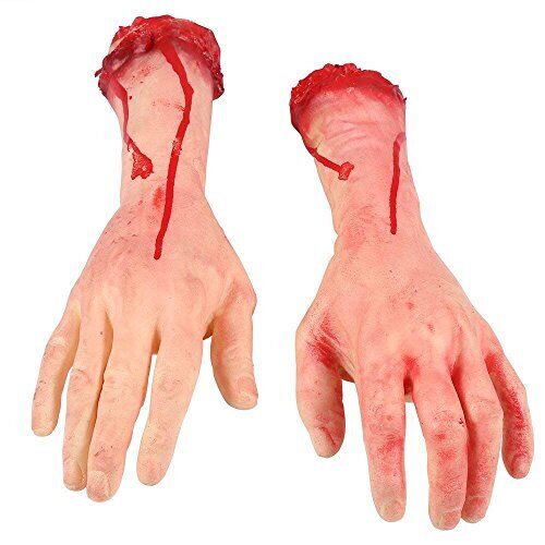 Jashem Scary Fake Bloody Hand Broken Terror Severed Hand Body Prank Party Props