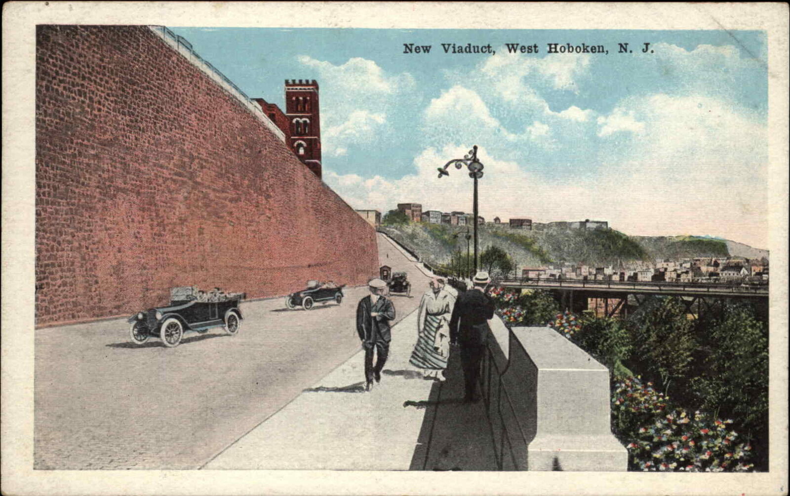 West Hoboken New Jersey NJ Viaduct Bridge Vintage Postcard