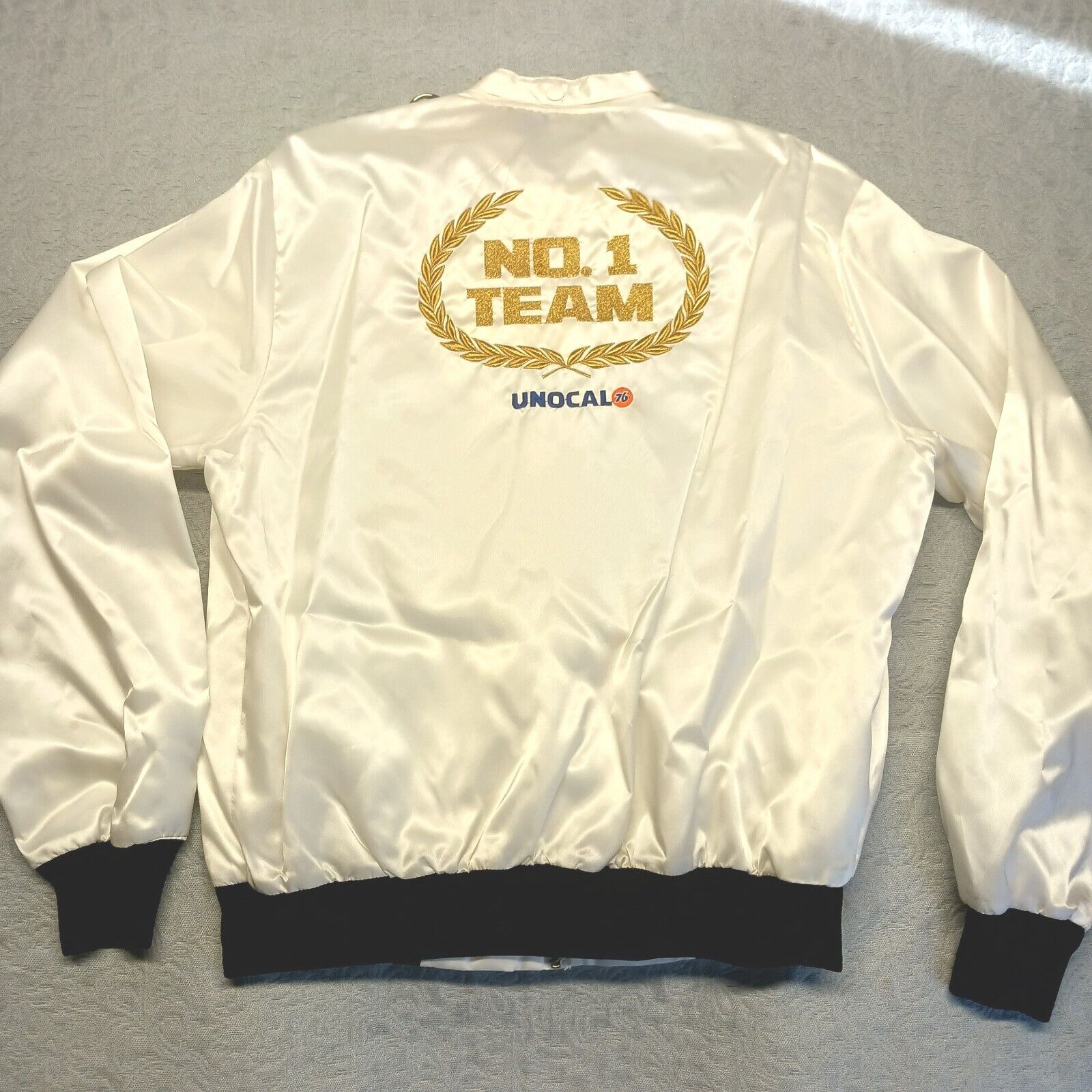 New Old Stock Vintage Unocal 76 #1 Team Horizon Sportswear Satin Jacket Size S