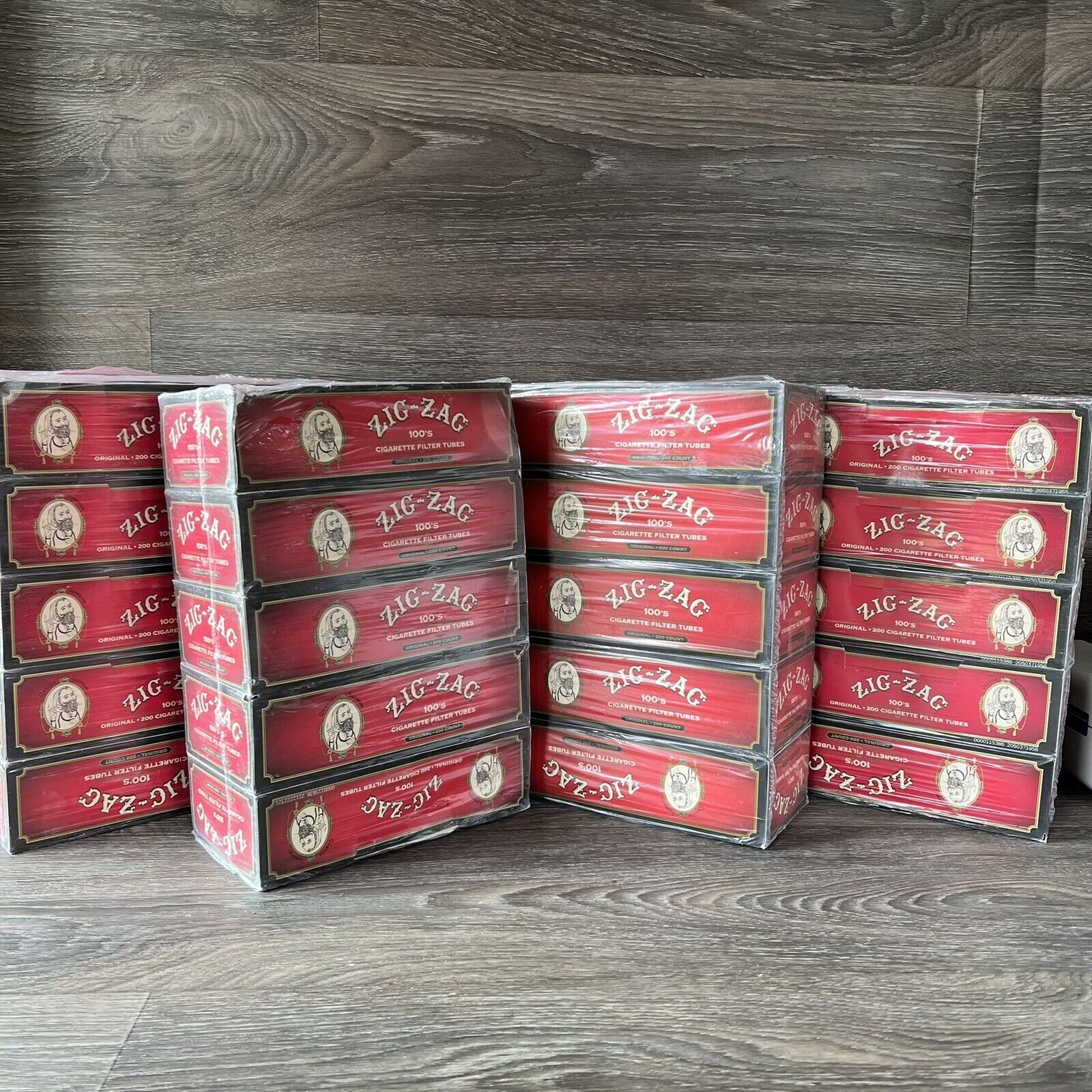 20 Boxes (4000 Tubes) - Zig Zag Red Original Cigarette Filter Tubes 100’s 100mm