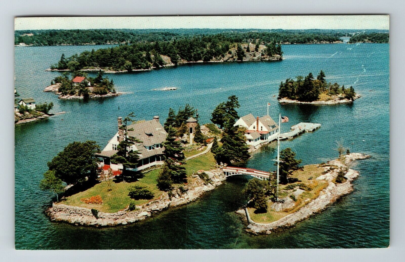 Zavikon Island ON-Ontario Canada, Aerial View, Bridge  Vintage Souvenir Postcard