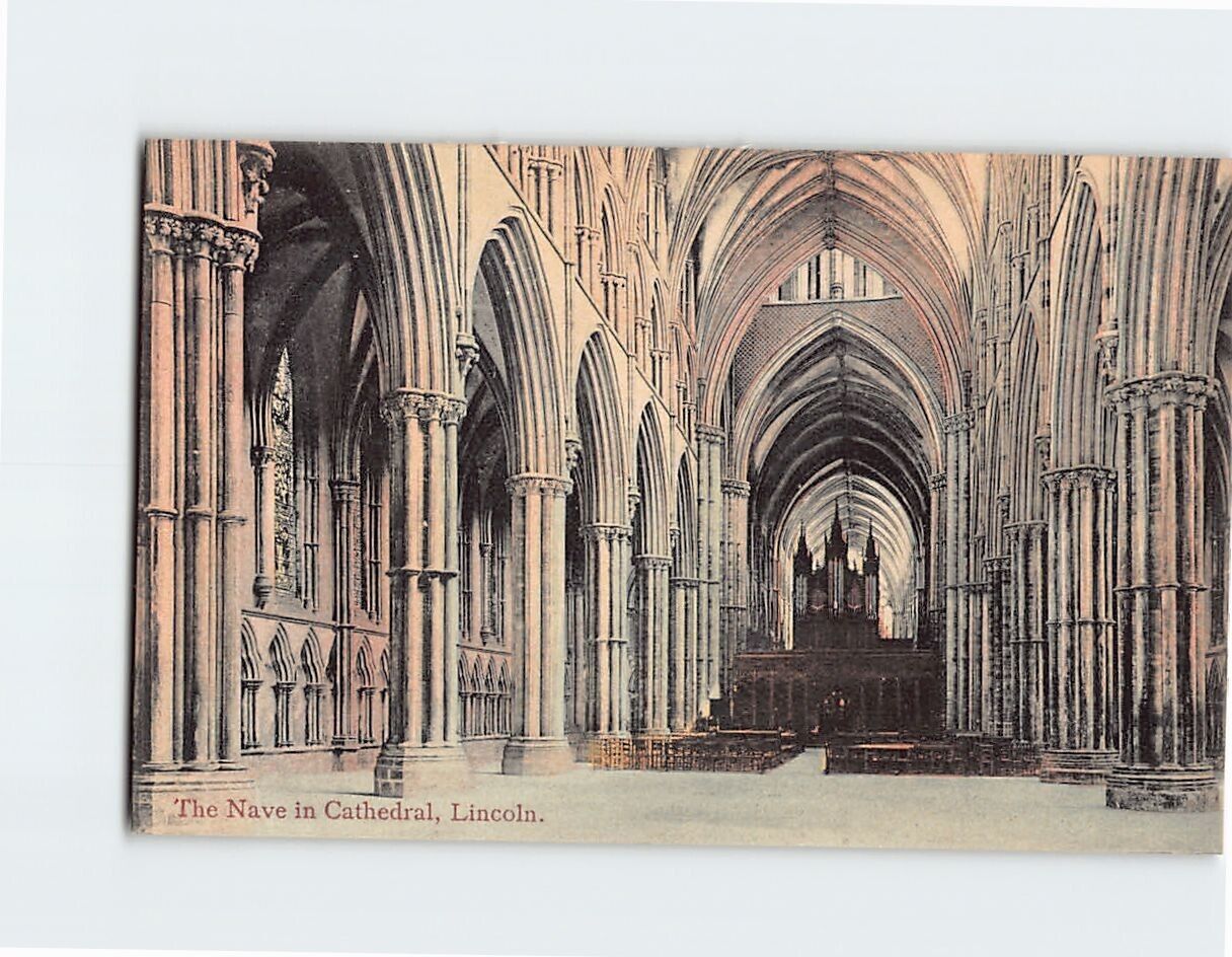 Postcard The Nave in Cathedral Lincoln England