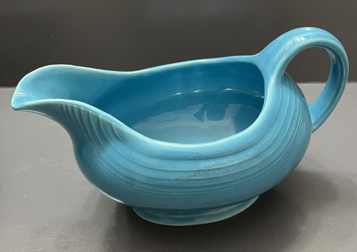 Fiesta Ware Turquoise Homer Laughlin Gravy Sauce Boat Bowl Vintage MADE USA