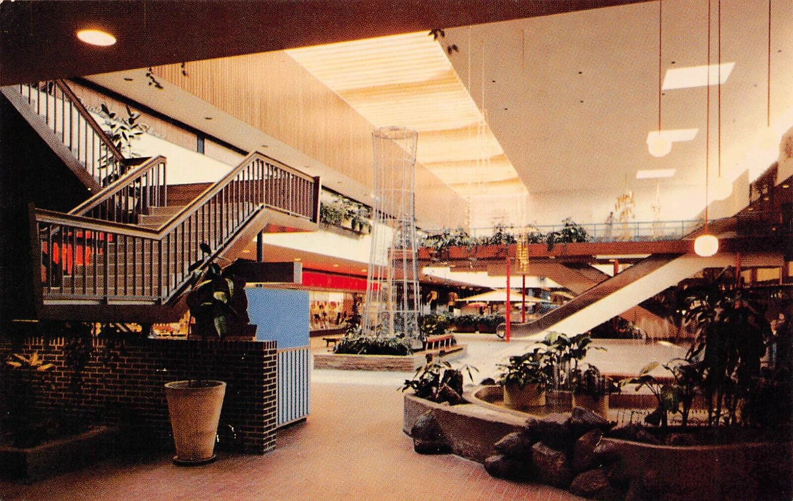 Edina MN Minnesota Southdale Center Shopping Mall Interior Vtg Postcard D18