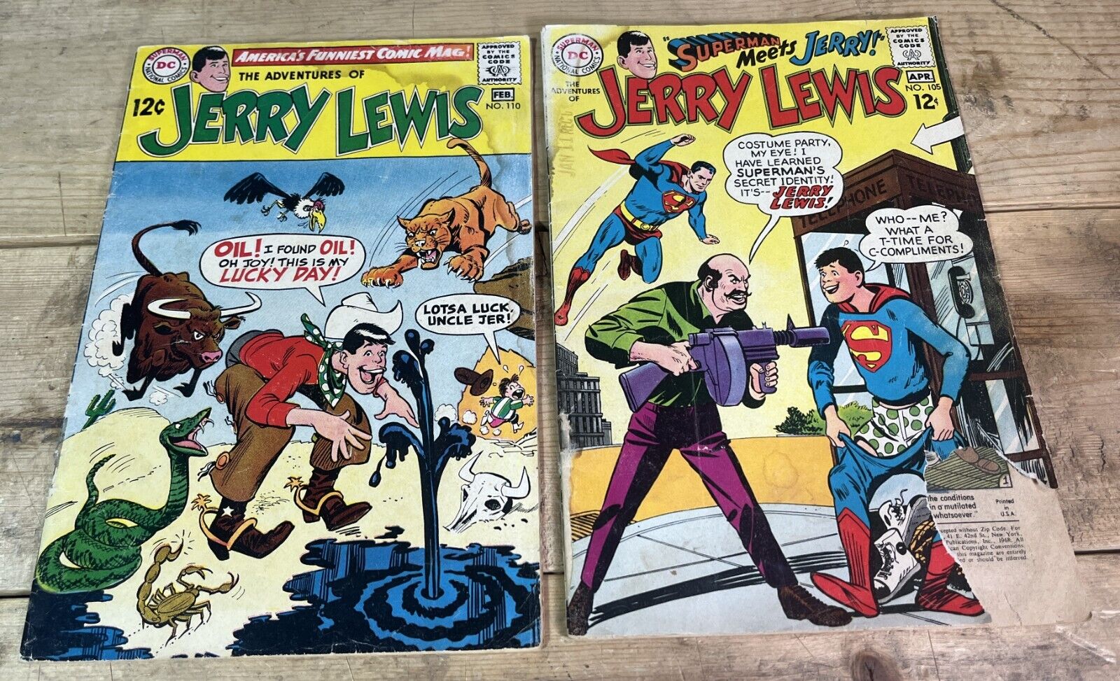 Superman Meets Jerry Lewis # 105 - Adventures Of Jerry Lewis #110 - Comics Lot