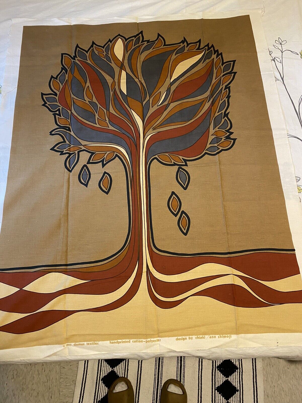 Mid Century Chiaki/Shimoji for Domus - Tree of Life on Fabric  1977