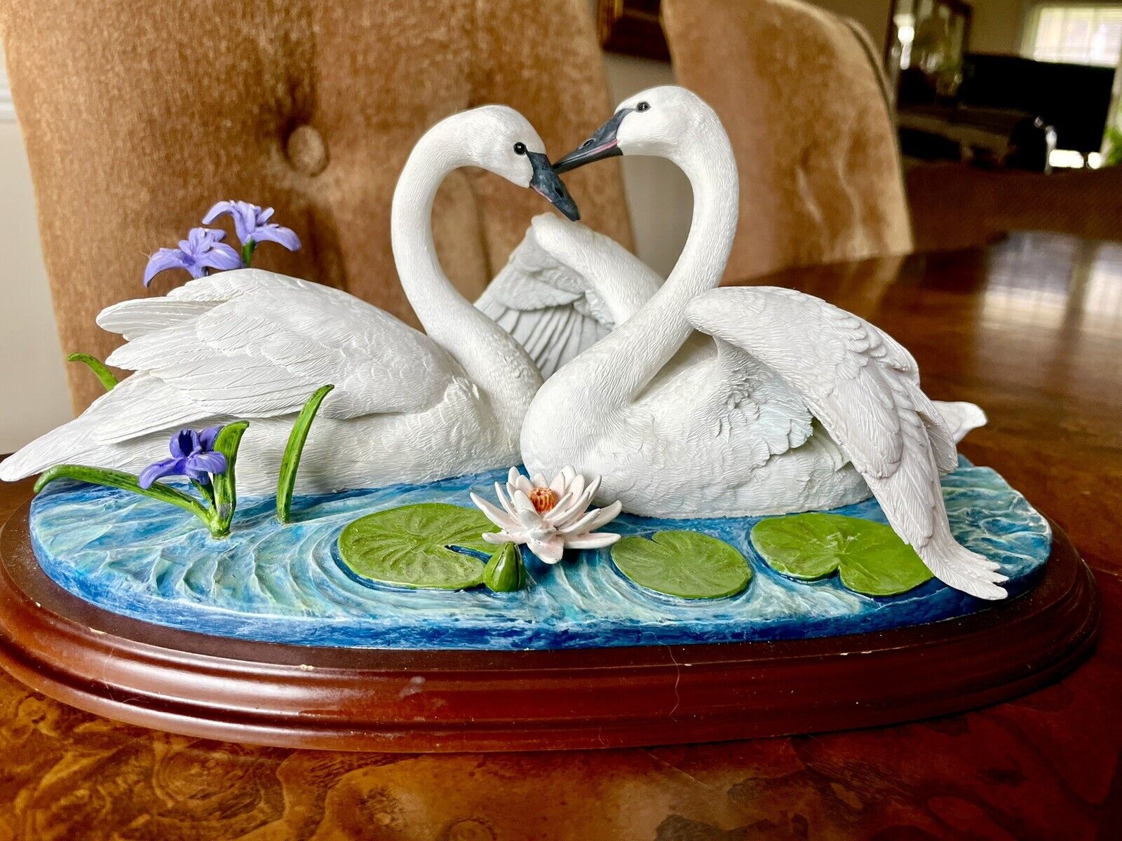 Danbury Mint Heart of Love - Swans on Lake - Vintage -Rare