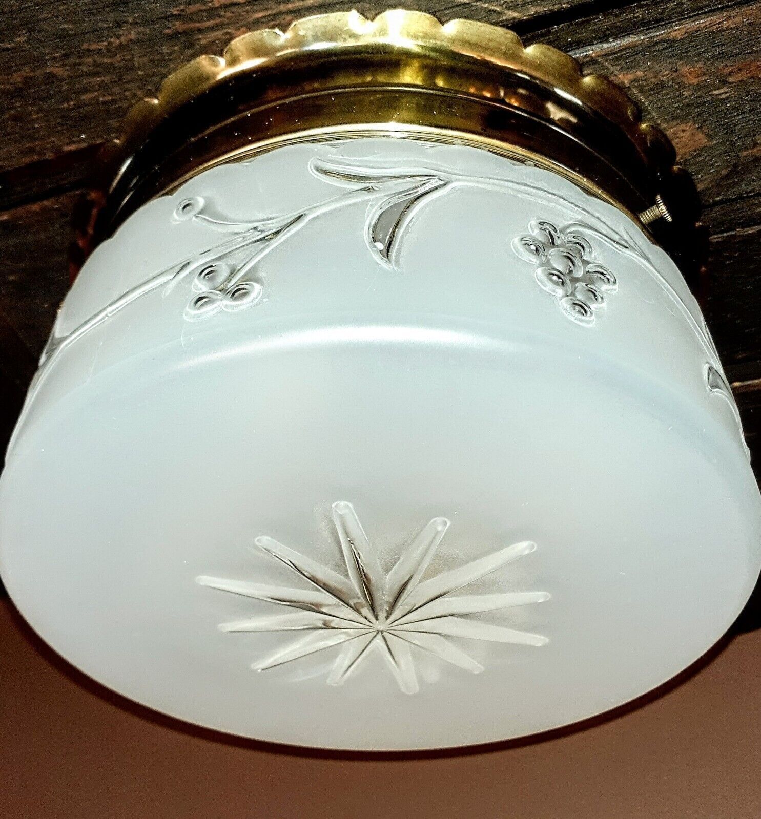 Vtg 1960's-70's Retro Mid Century Atomic Starburst Glass Globe Light Fixture