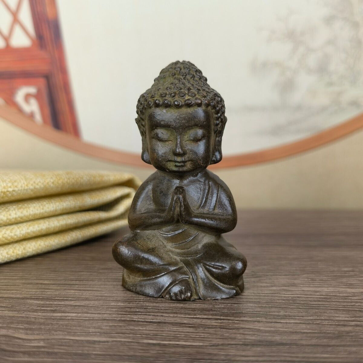 Chinese bronze cast buddha Figure statue netsuke collectable table decor gift