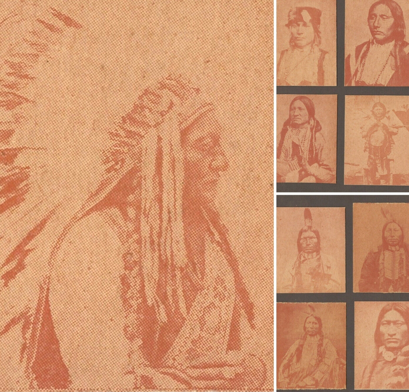 1930s Strip Cards R184-2 - FULL SET of 24 INDIAN CHIEFS w/ SITTING BULL - EX-NM