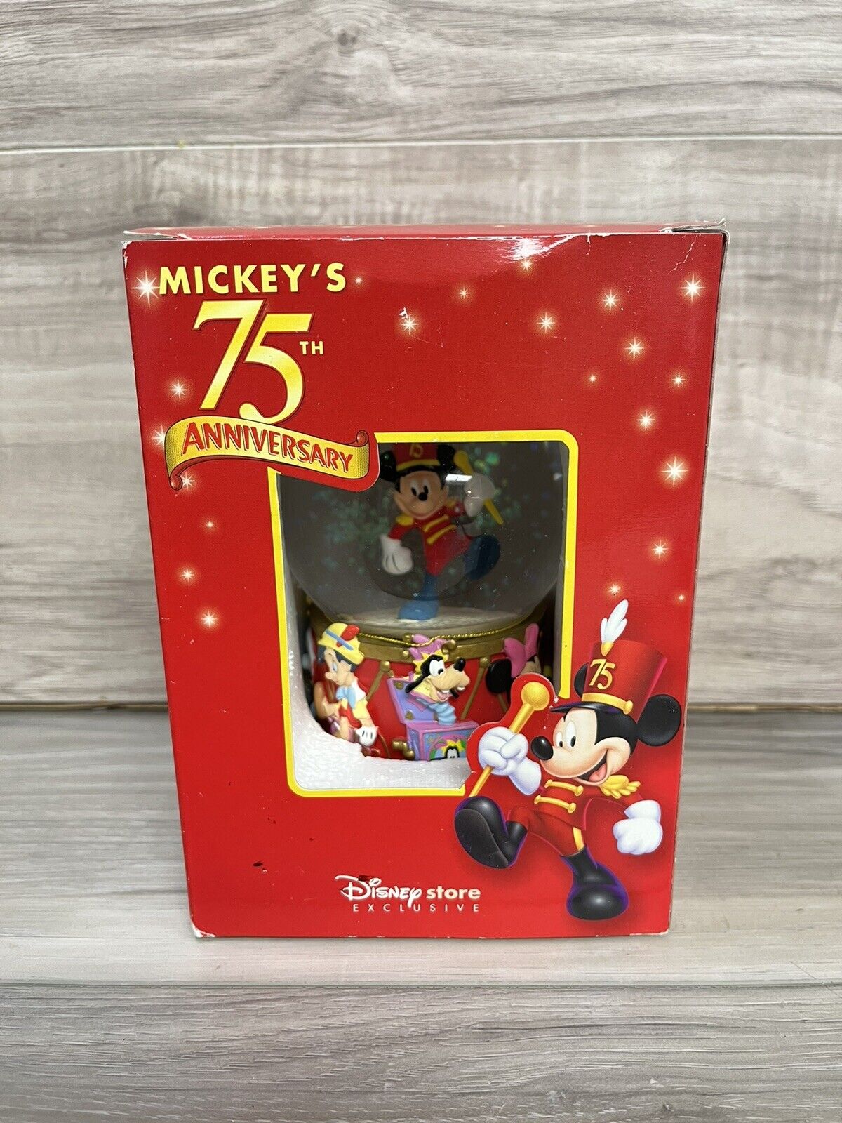2004 Disney MICKEY’S 75TH ANNIVERSARY Collectible Snow Globe. Special Edition