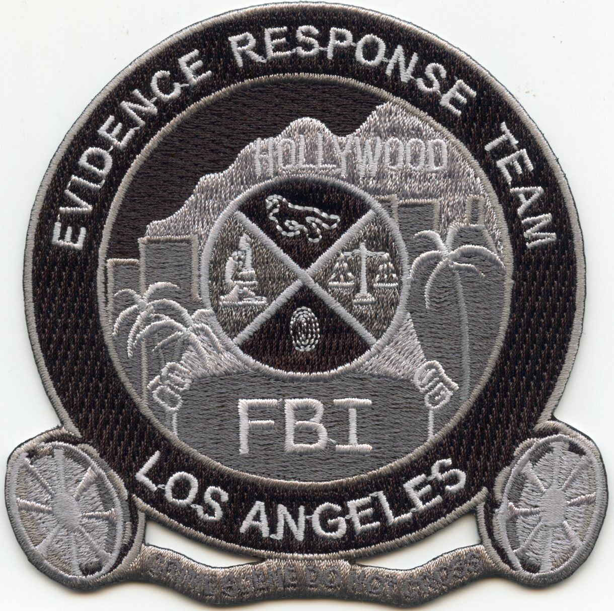 FBI LOS ANGELES CALIFORNIA EVIDENCE RESPONSE subdued gray CSI POLICE PATCH
