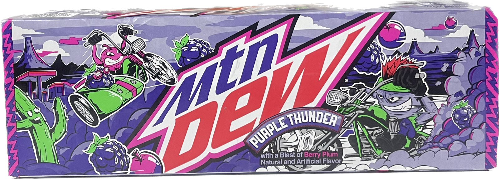 NEW MOUNTAIN MTN DEW PURPLE THUNDER FLAVORED SODA 12 PACK 12 FLOZ (355mL) CANS