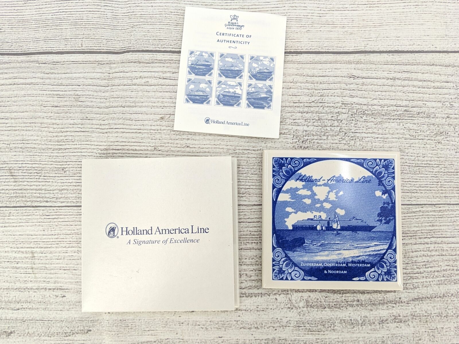 Holland America Line Blue Delft Tile Coaster