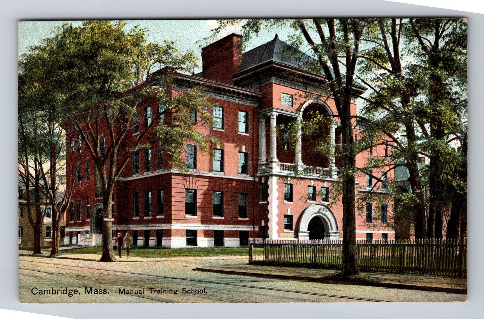 Cambridge MA-Massachusetts, Panoramic Manual Training School Vintage Postcard