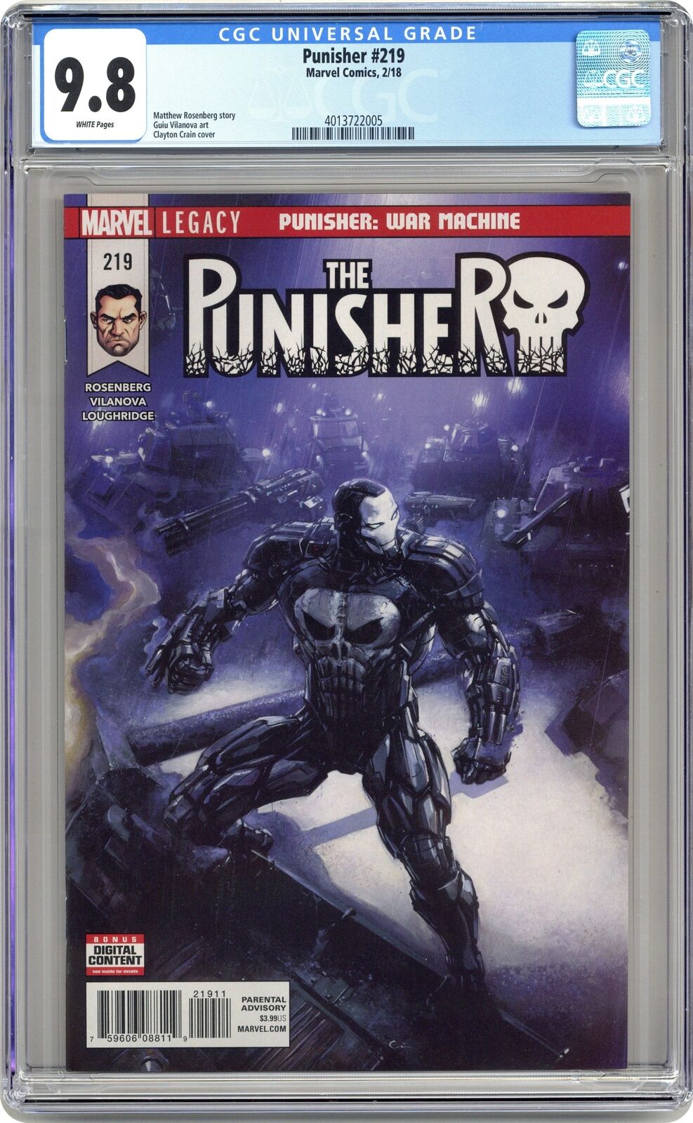 Punisher #219A Crain CGC 9.8 2018 4013722005