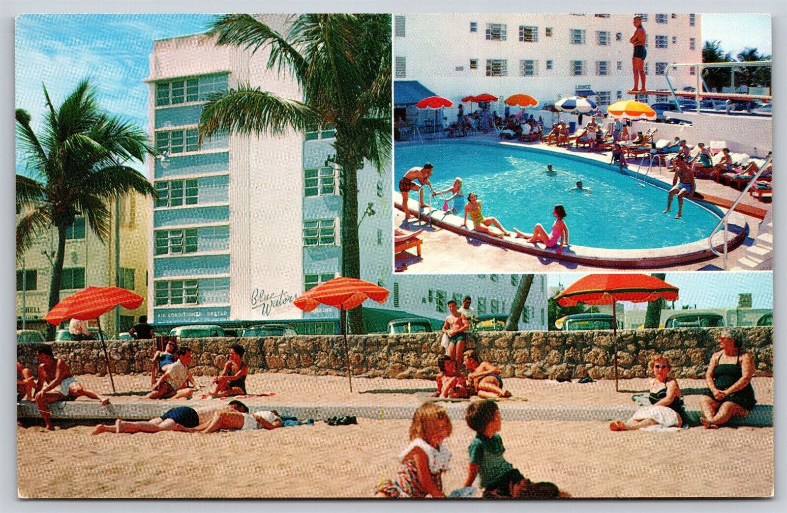 Postcard Blue Waters Hotel, Miami Beach, Florida M187