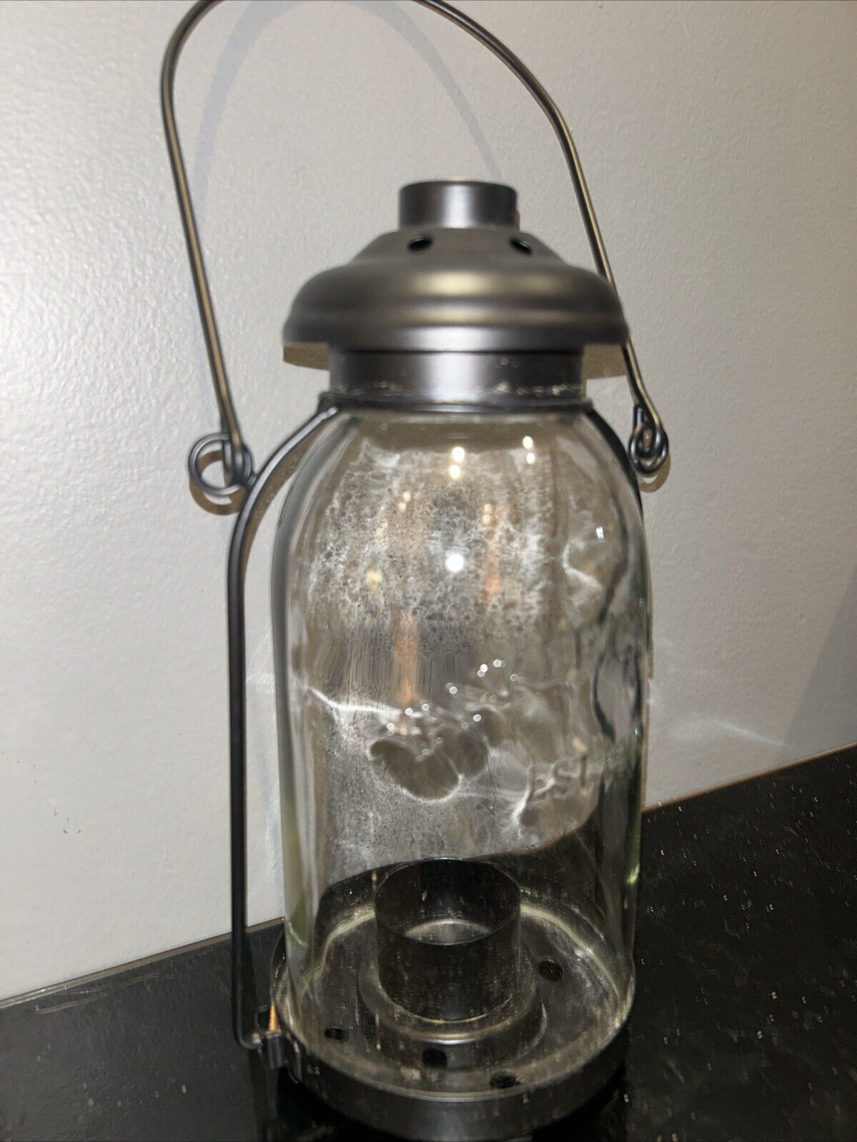 Retired ￼ Yankee Candle Holder Glass & Metal Lantern Shaped EST 1969 ￼