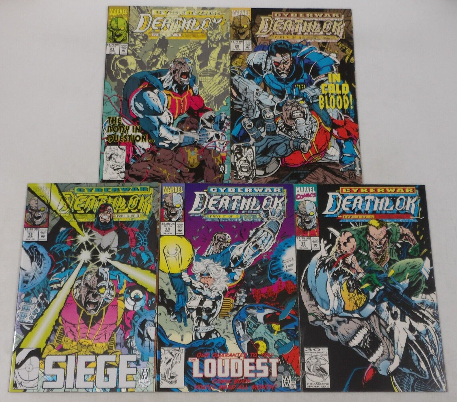 Deathlok: Cyberwar #1-5 VF/NM complete story - Silver Sable Marvel Comics 17-21