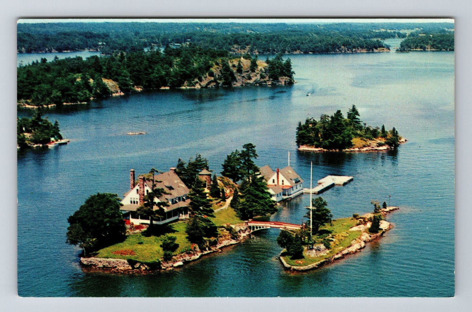 Zavikon Island-Ontario, Shortest Intl Bridge in World, Vintage Postcard