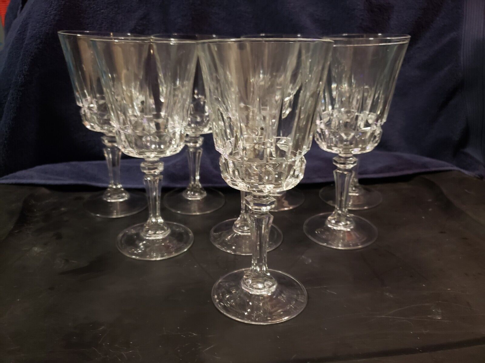 Chantelle by CRISTAL D'ARQUES-DURAND ( Set of 8 vintage Water Goblets ) 