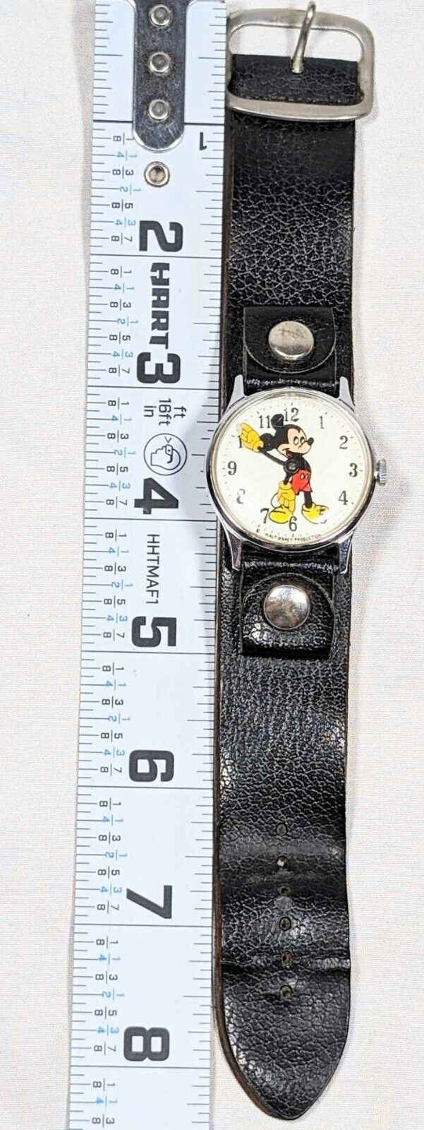 Vintage Bradley Walt Disney Mickey Mouse Watch Leather Band Needs Battery
