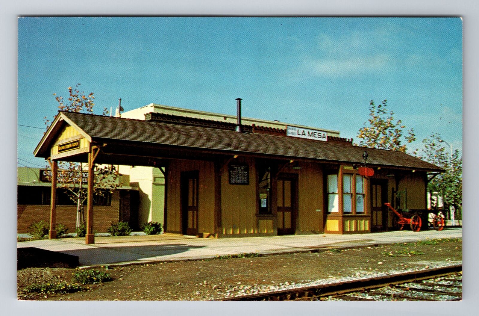 La Mesa CA-California, The La Mesa Depot, Antique, Vintage Souvenir Postcard