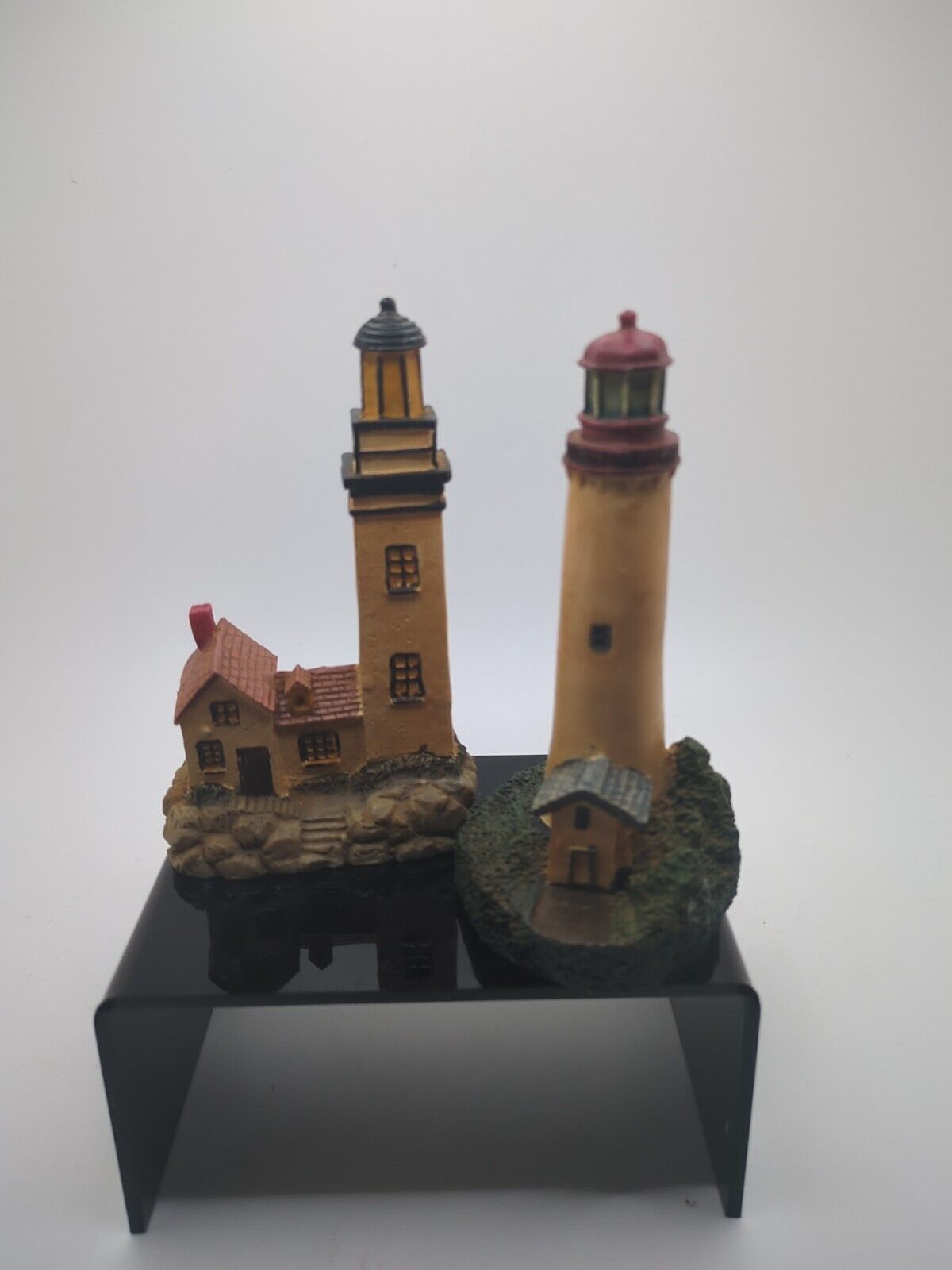 Miniature Resin Lighthouse Figurines Unbranded Lot Of 2