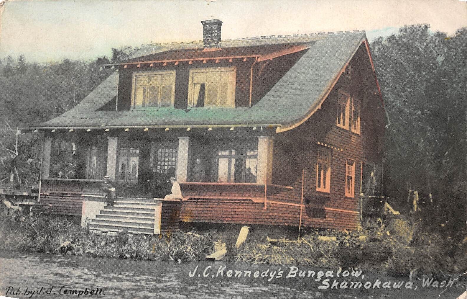 J. C. KENNEDY\'S BUNGALOW Skamokawa Washington 1909 Postcard