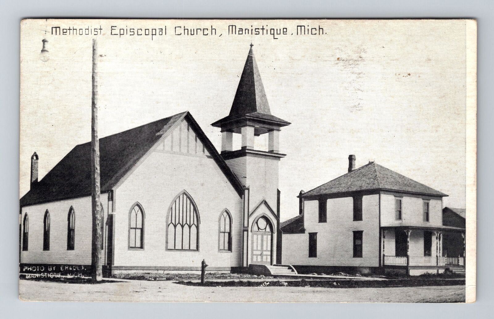Manistique MI-Michigan, Methodist Episcopal Church, c1914 Vintage Postcard