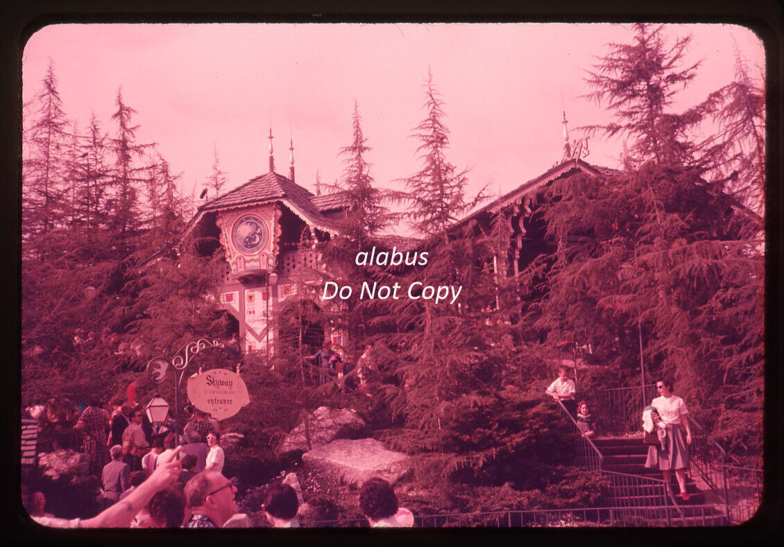 Orig 1950\'s SLIDE View of Entrance to Skyway to Tomorrowland Disneyland CA