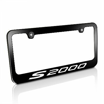Honda S2000 Engraved Black Powder Finish Metal License Plate Frame